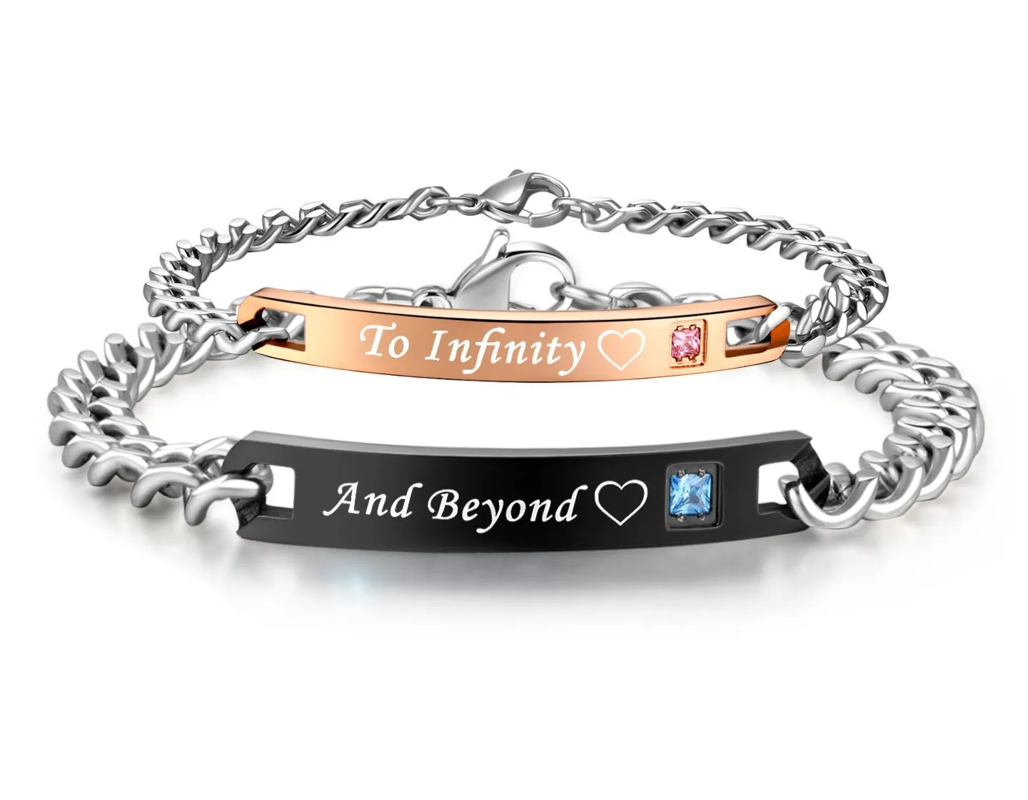 His & Hers Matching Set To Infinity and Beyond Couple Bracelets, Valentine, Anniversary, Wedding, Promise, Engagement Gift