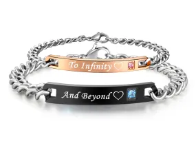 His & Hers Matching Set To Infinity and Beyond Couple Bracelets, Valentine, Anniversary, Wedding, Promise, Engagement Gift