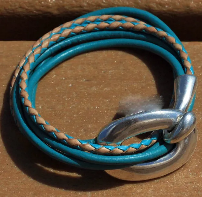 Hook And Eye Hypollergenic Leather Strands Bracelets