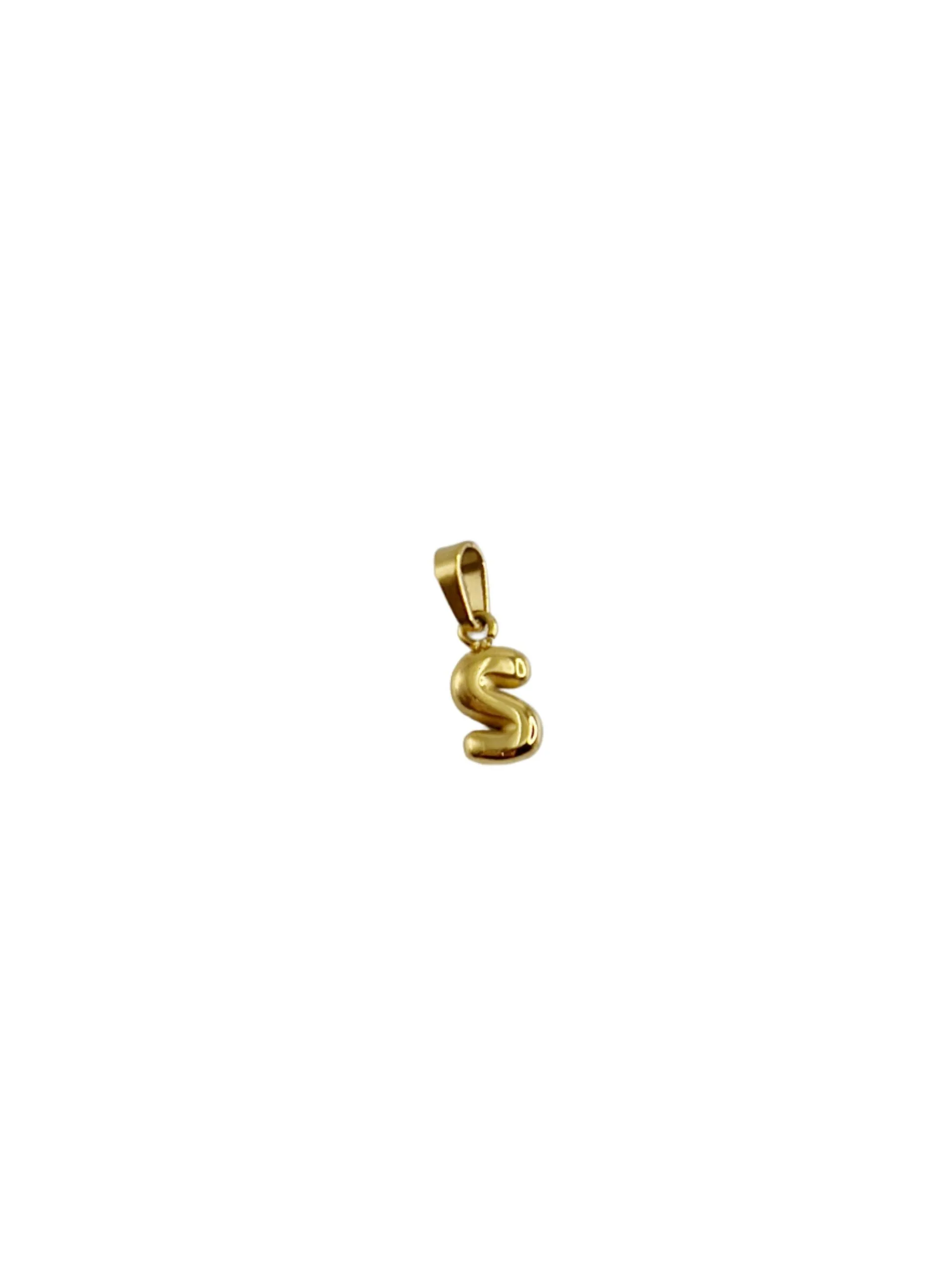 Initial Charm - Gold Bubble Letter