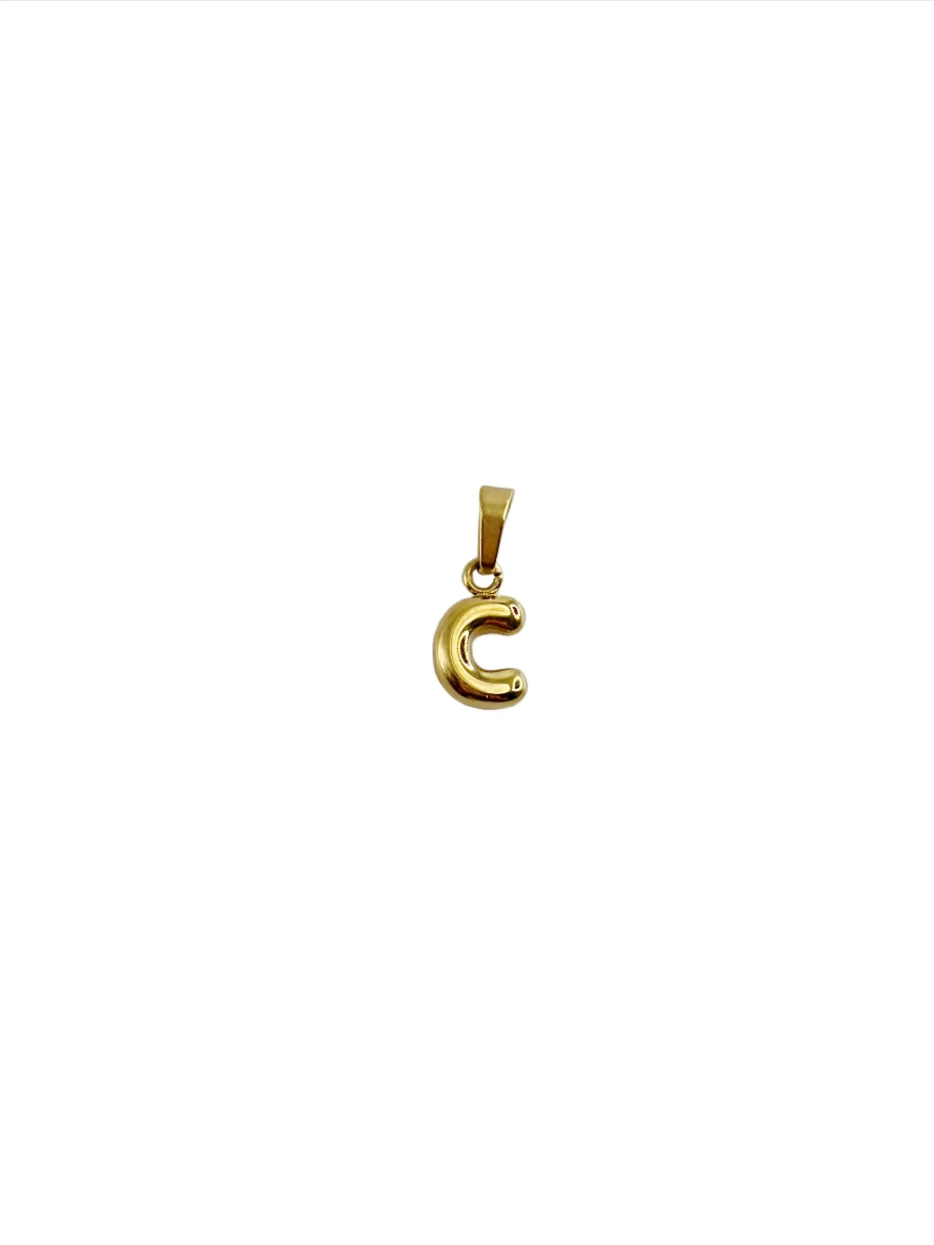 Initial Charm - Gold Bubble Letter