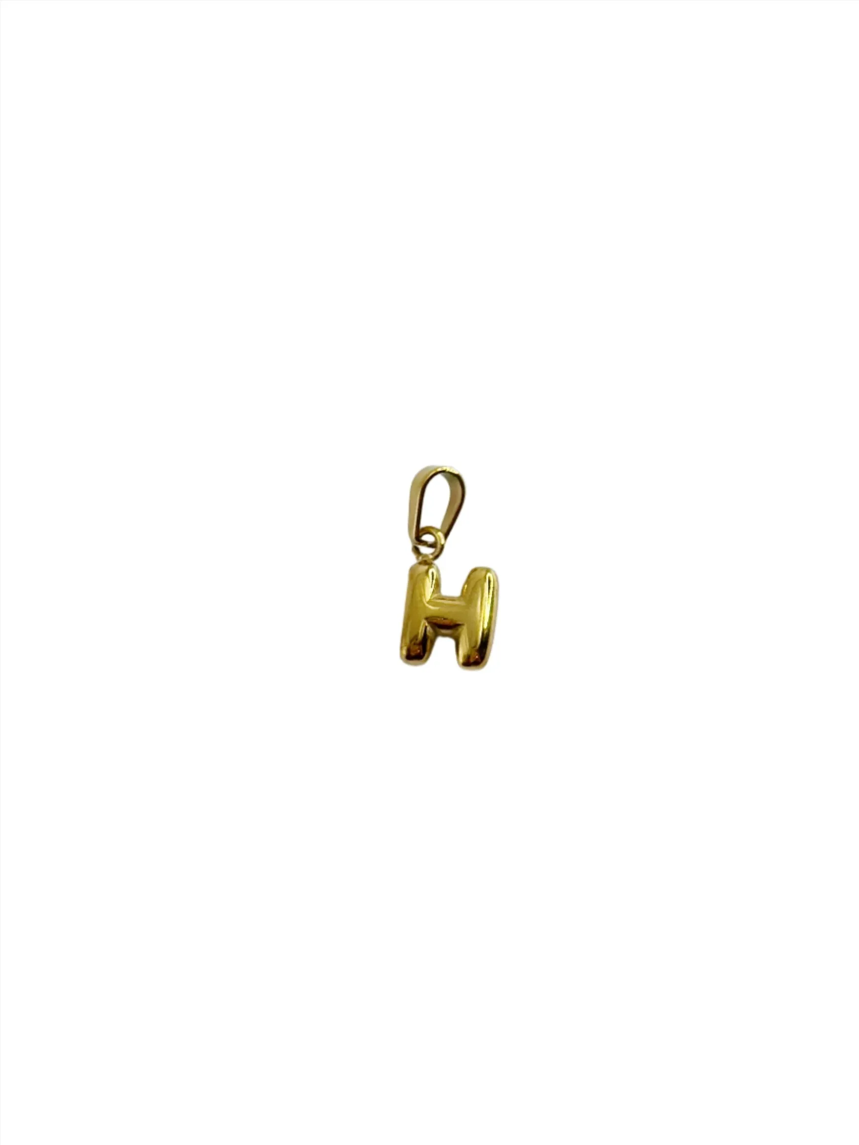 Initial Charm - Gold Bubble Letter