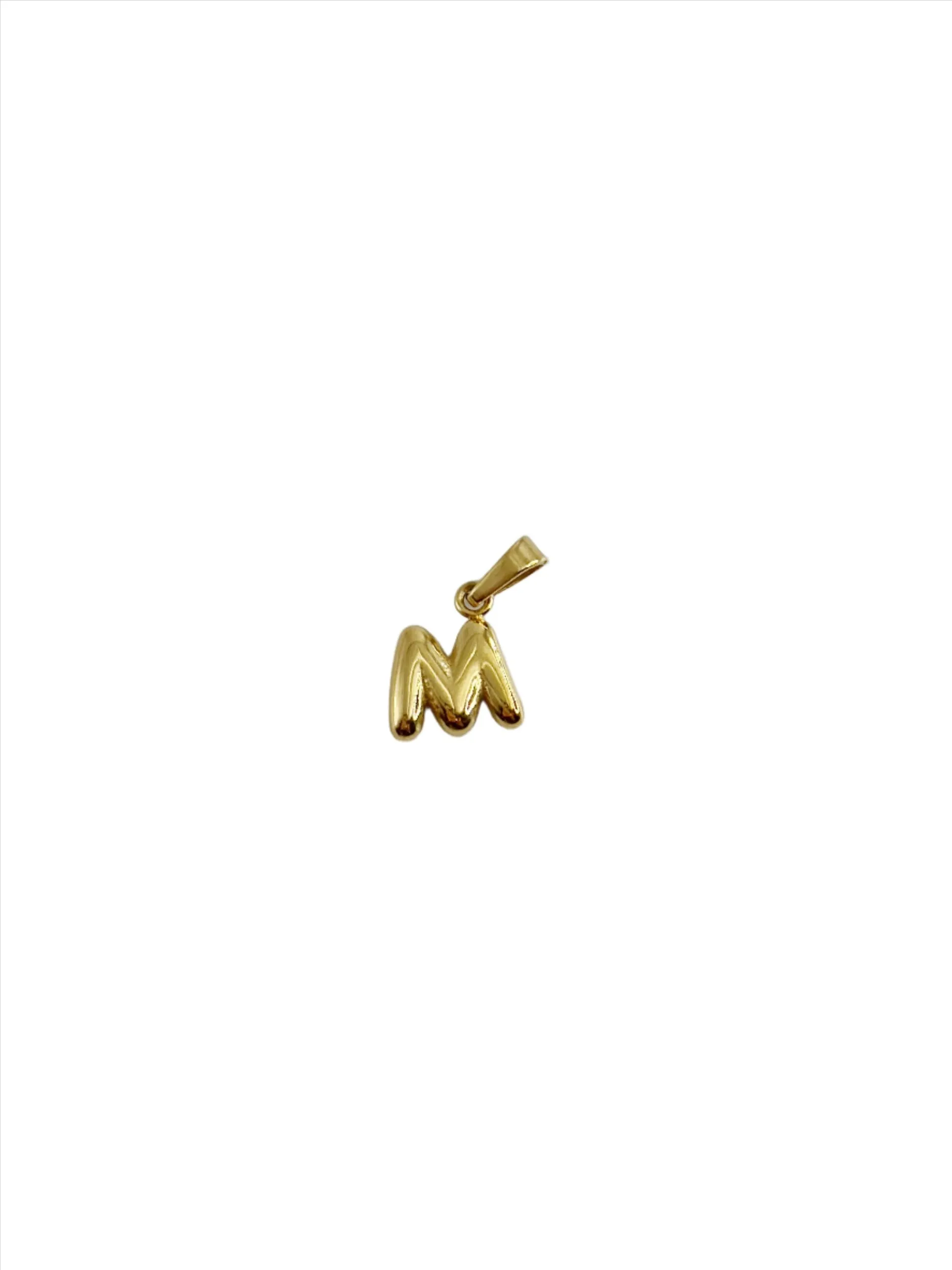 Initial Charm - Gold Bubble Letter