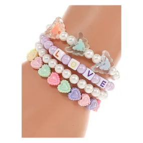 JAB44352 - Butterfly Bead Stretch Bracelet Set