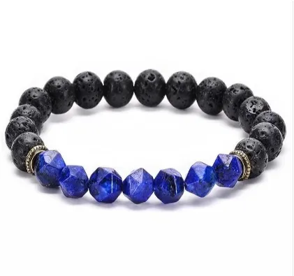 Jewelry Diamond Cut Tigereye Agate Bead Bracelet