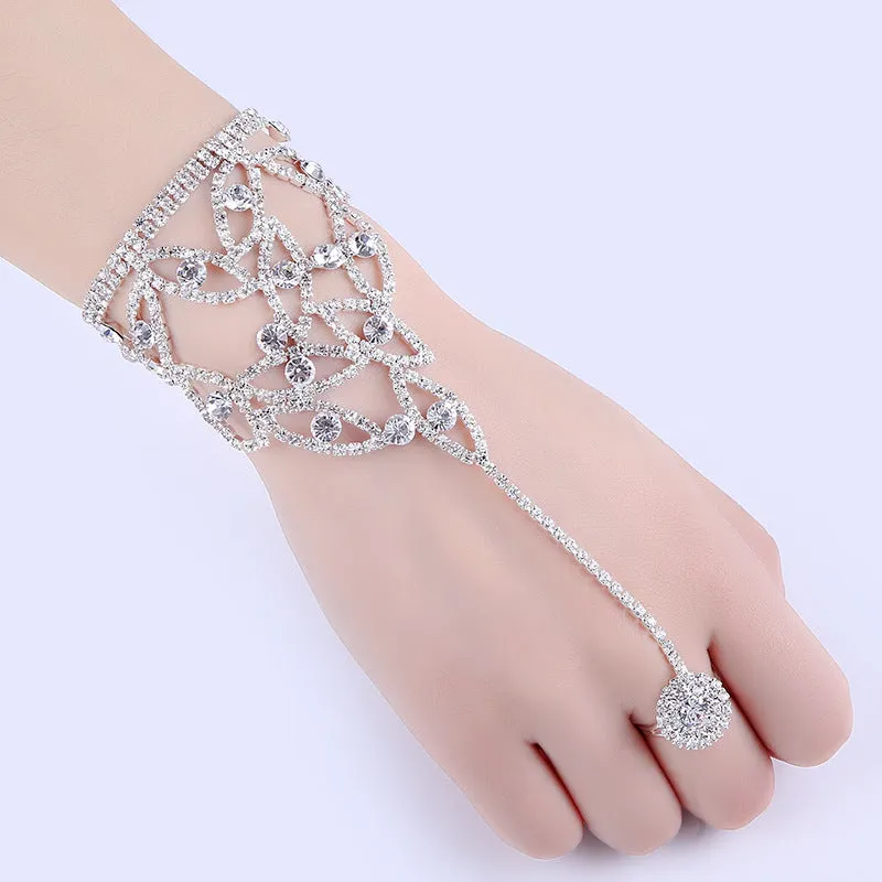 Jewelry Premium Rhinestone Bow Finger Bracelet