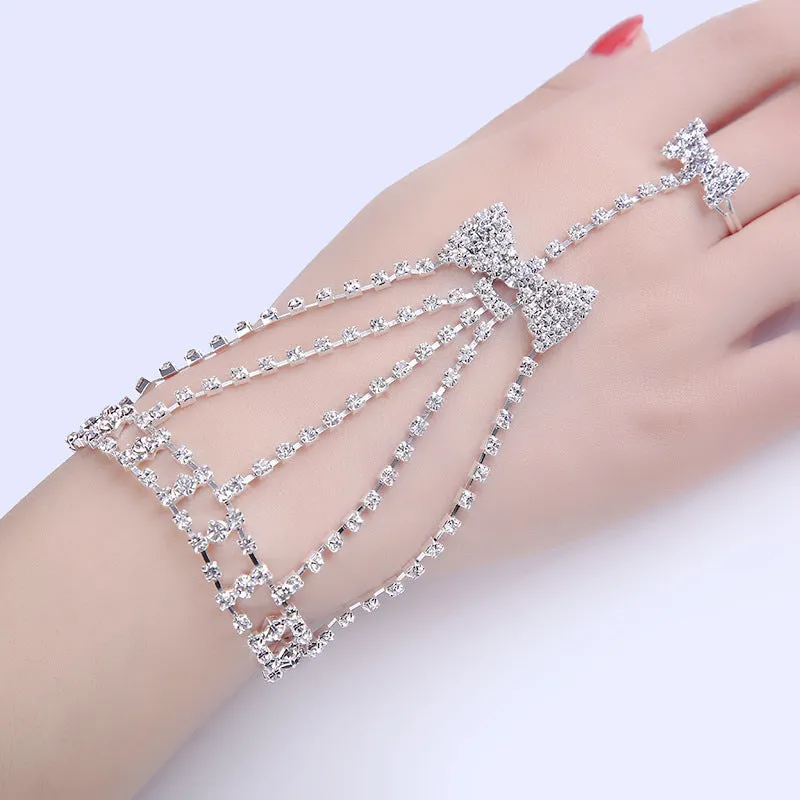 Jewelry Premium Rhinestone Bow Finger Bracelet