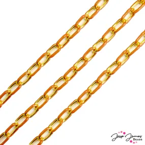 JJB Enamel Paperclip Chain in Classy Coral