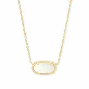 Kendra Scott | Elisa Gold Pendant Necklace in White Kyocera Opal