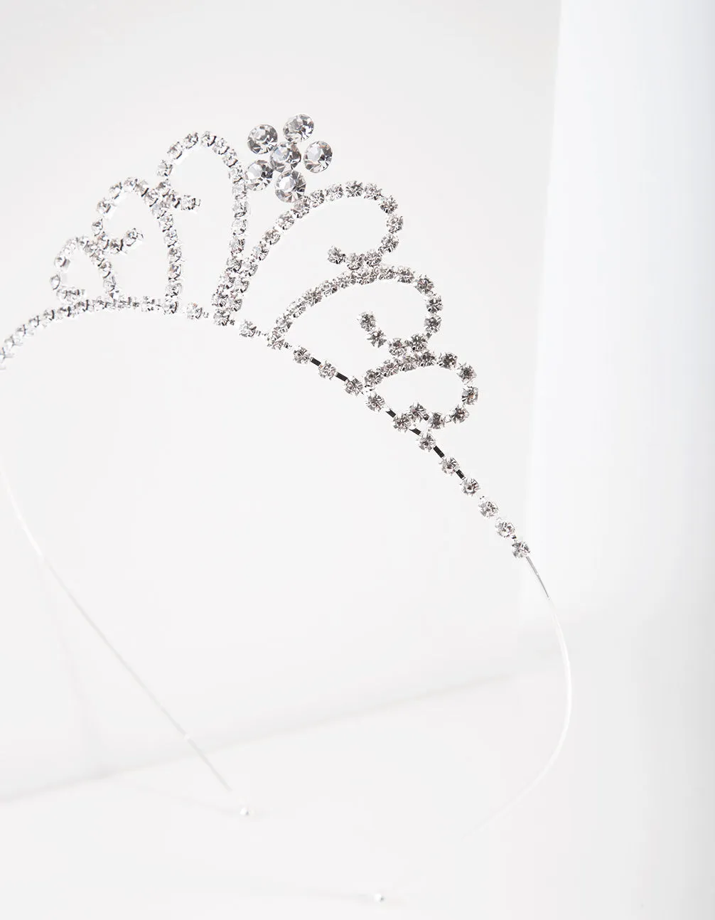 Kids Silver Pretty Tiara Headband