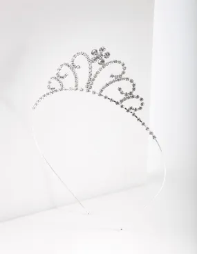 Kids Silver Pretty Tiara Headband