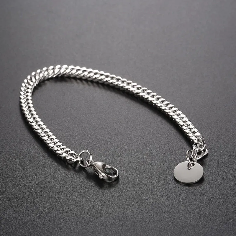 Korean Round Pendent Titanium Steel Bracelet Necklace Wholesale