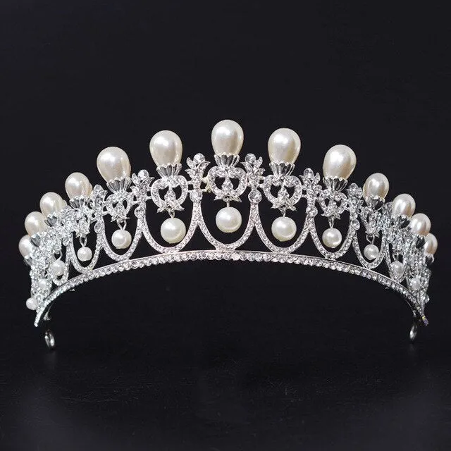 Large Vintage Crystal Bridal Tiaras Crowns Rhinestone Bride Hair Accessory