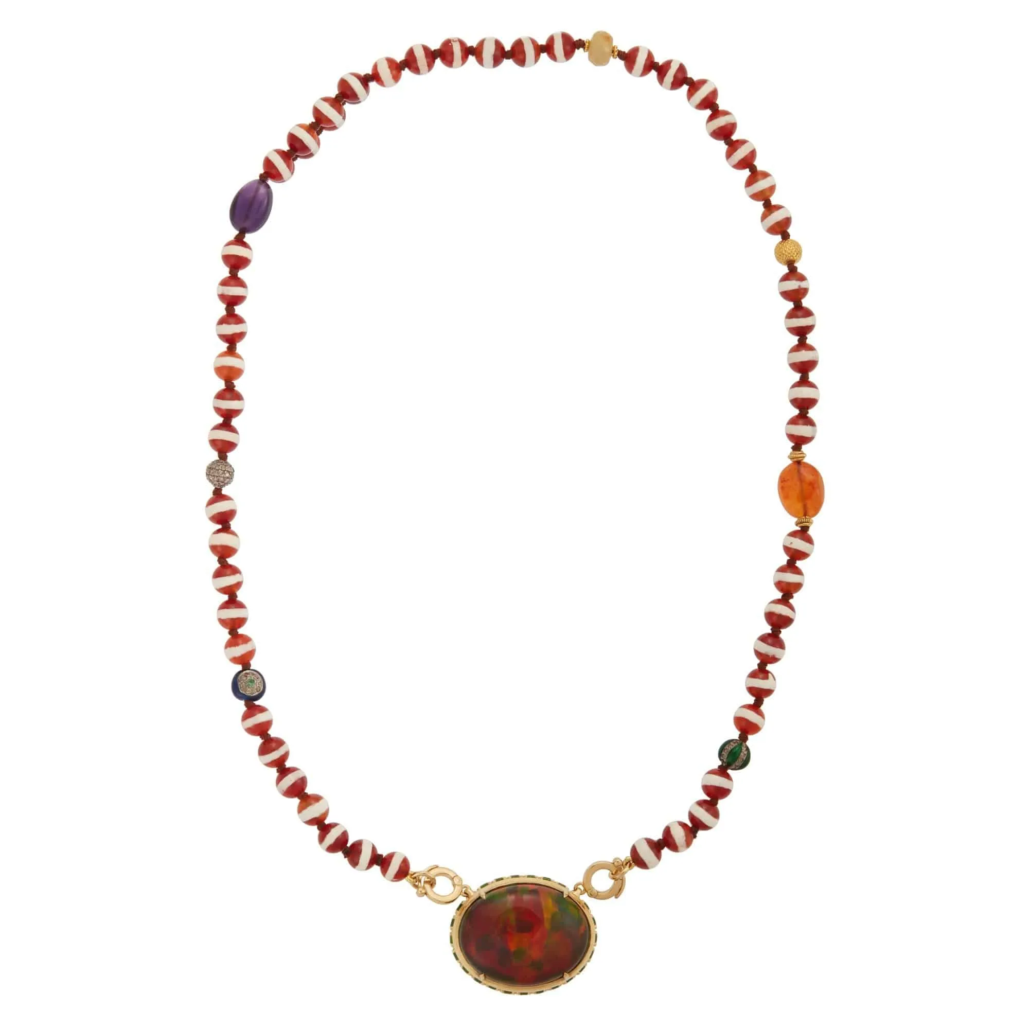 Lava Brown Agate Beaded Necklace