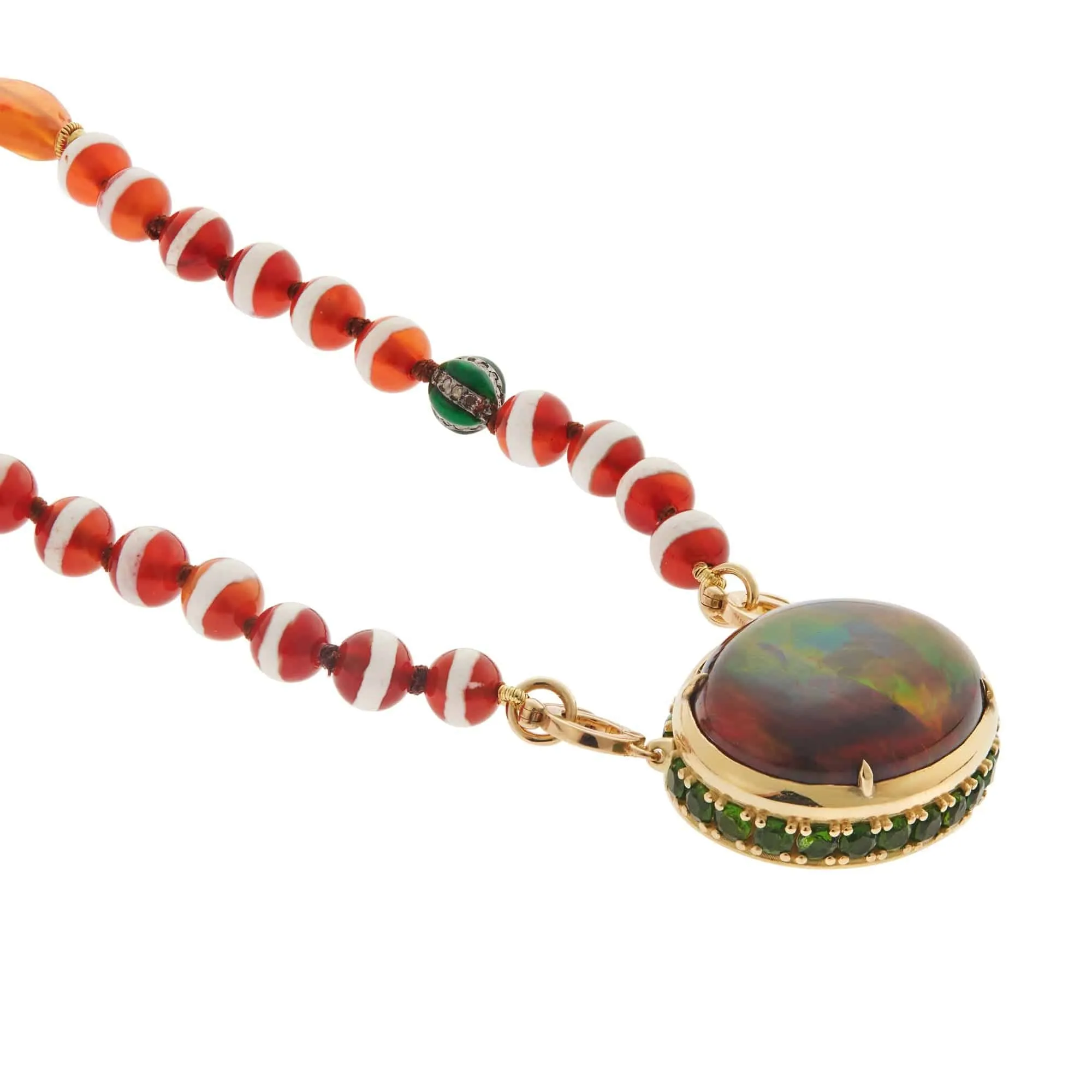 Lava Brown Agate Beaded Necklace