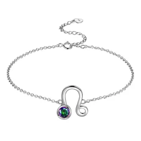 Leo Bracelet Women Girls Jewelry Birthday Gift Mystic Topaz Sterling Silver