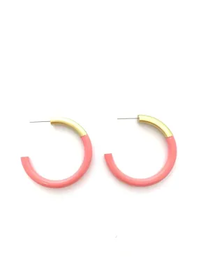 LIZ Medium Hoops - Coral