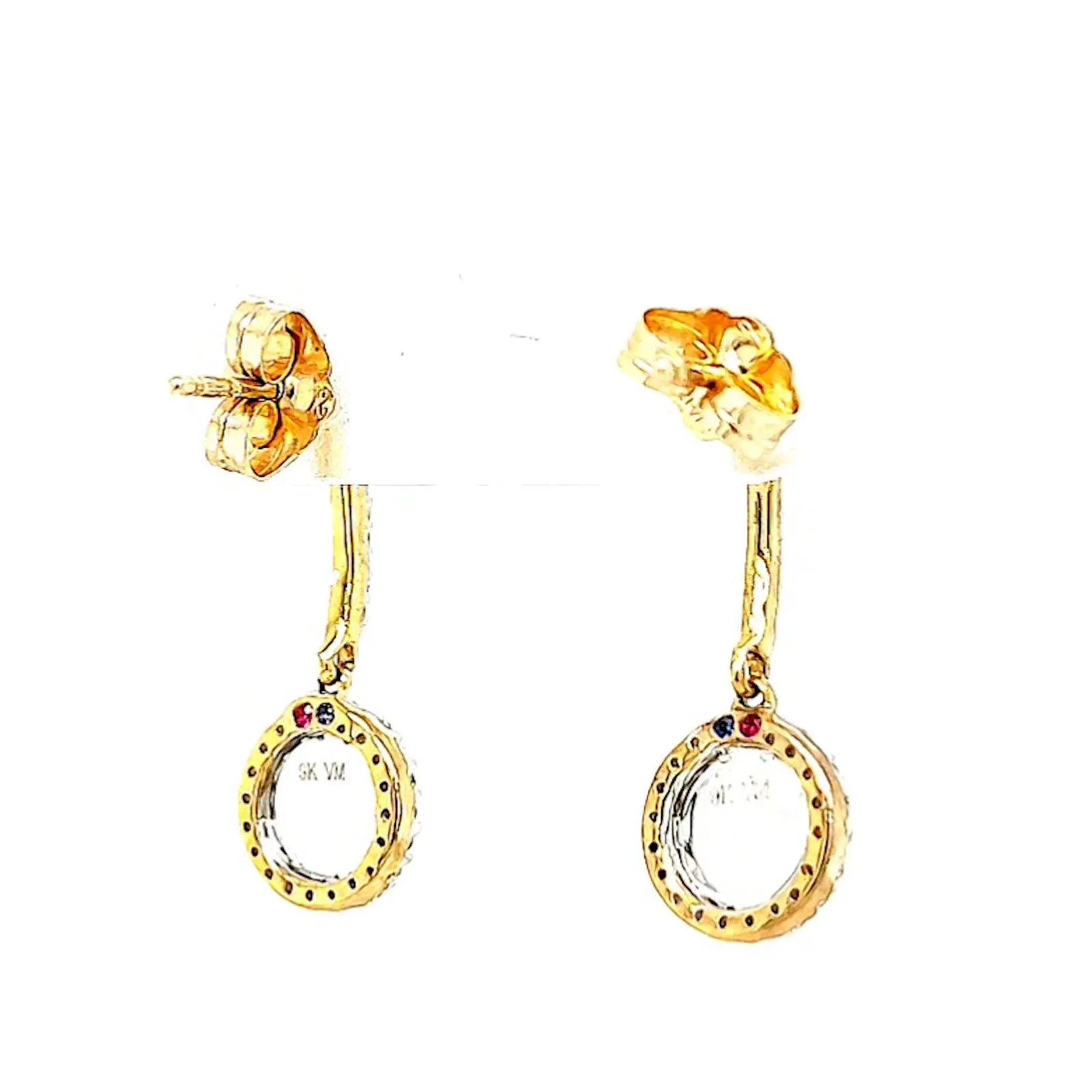 London 9ct Yellow Gold Round Brilliant Cut with 0.34 CARAT tw of Diamonds Drop Earrings