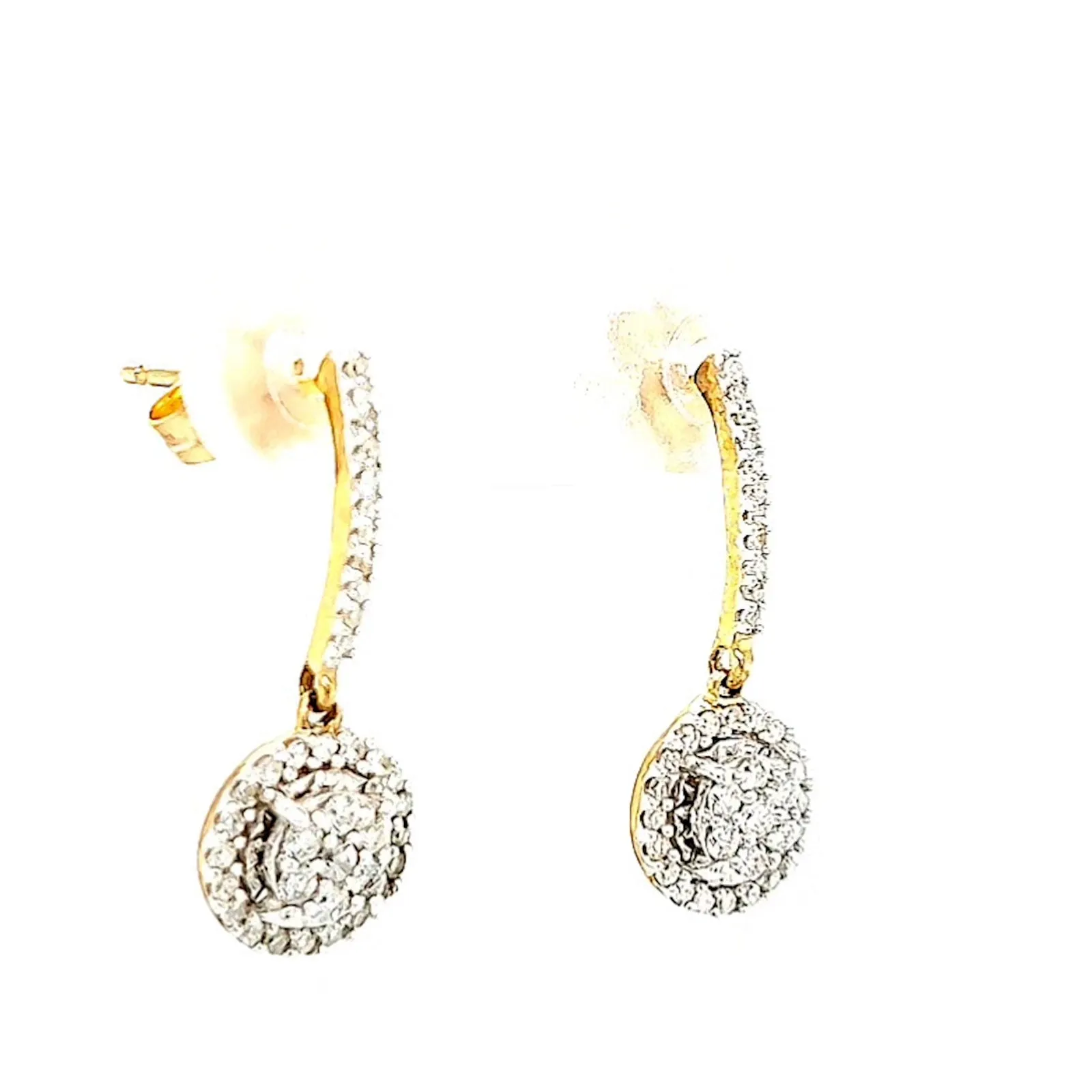 London 9ct Yellow Gold Round Brilliant Cut with 0.34 CARAT tw of Diamonds Drop Earrings