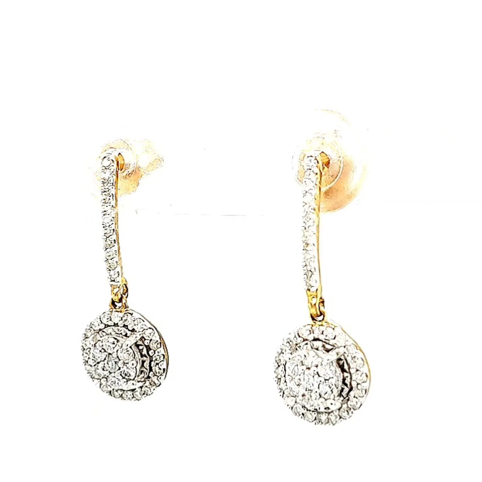 London 9ct Yellow Gold Round Brilliant Cut with 0.34 CARAT tw of Diamonds Drop Earrings