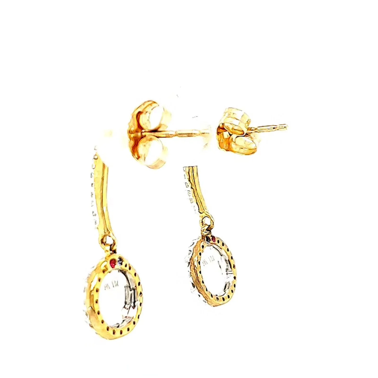 London 9ct Yellow Gold Round Brilliant Cut with 0.34 CARAT tw of Diamonds Drop Earrings