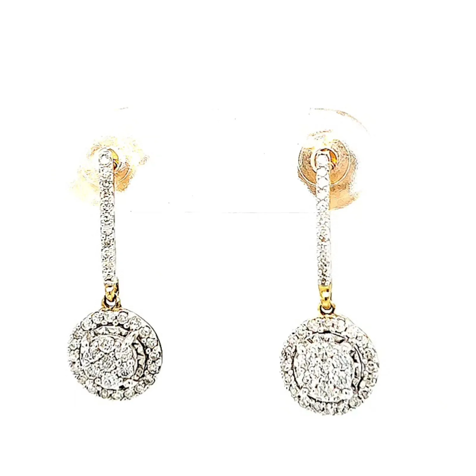 London 9ct Yellow Gold Round Brilliant Cut with 0.34 CARAT tw of Diamonds Drop Earrings