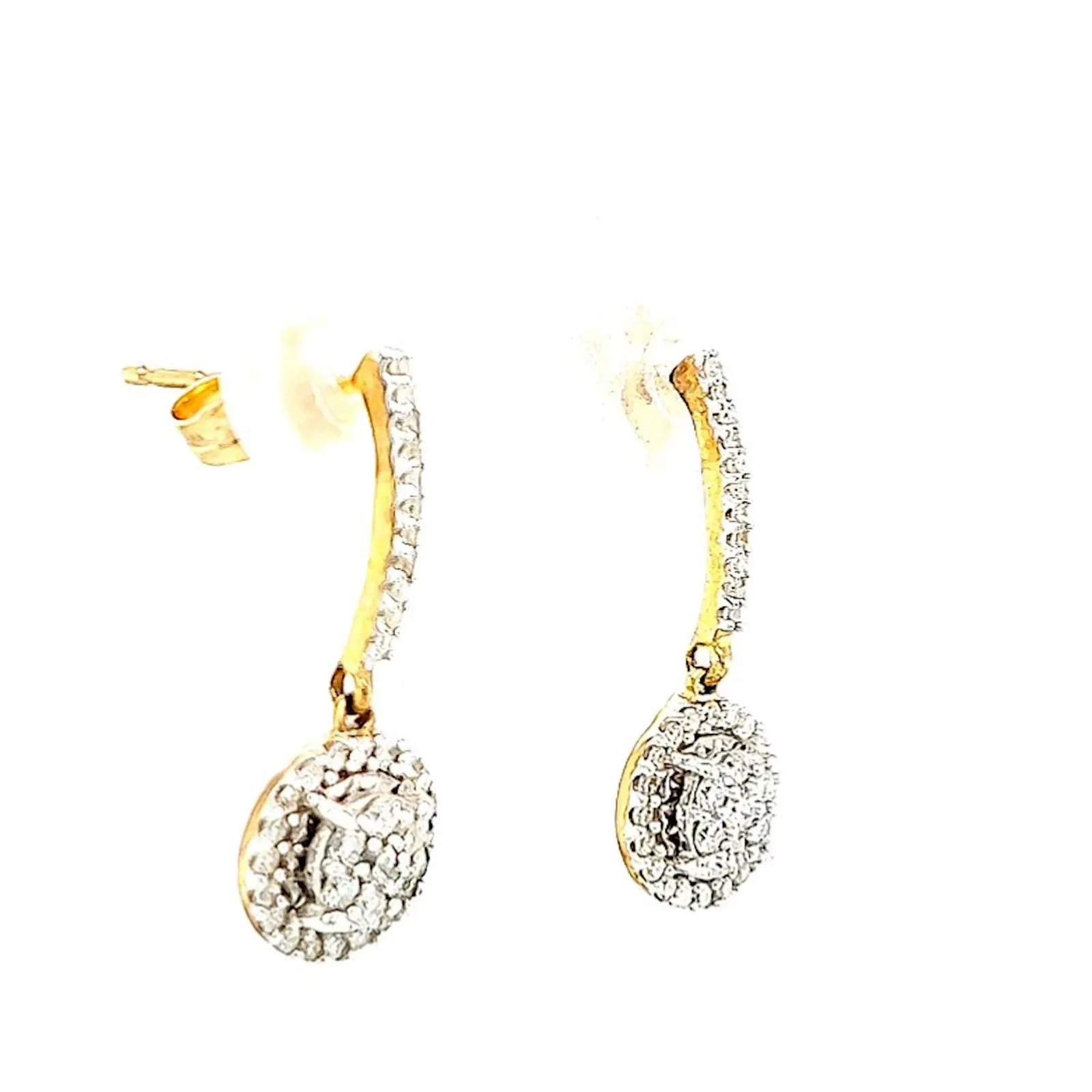 London 9ct Yellow Gold Round Brilliant Cut with 0.34 CARAT tw of Diamonds Drop Earrings