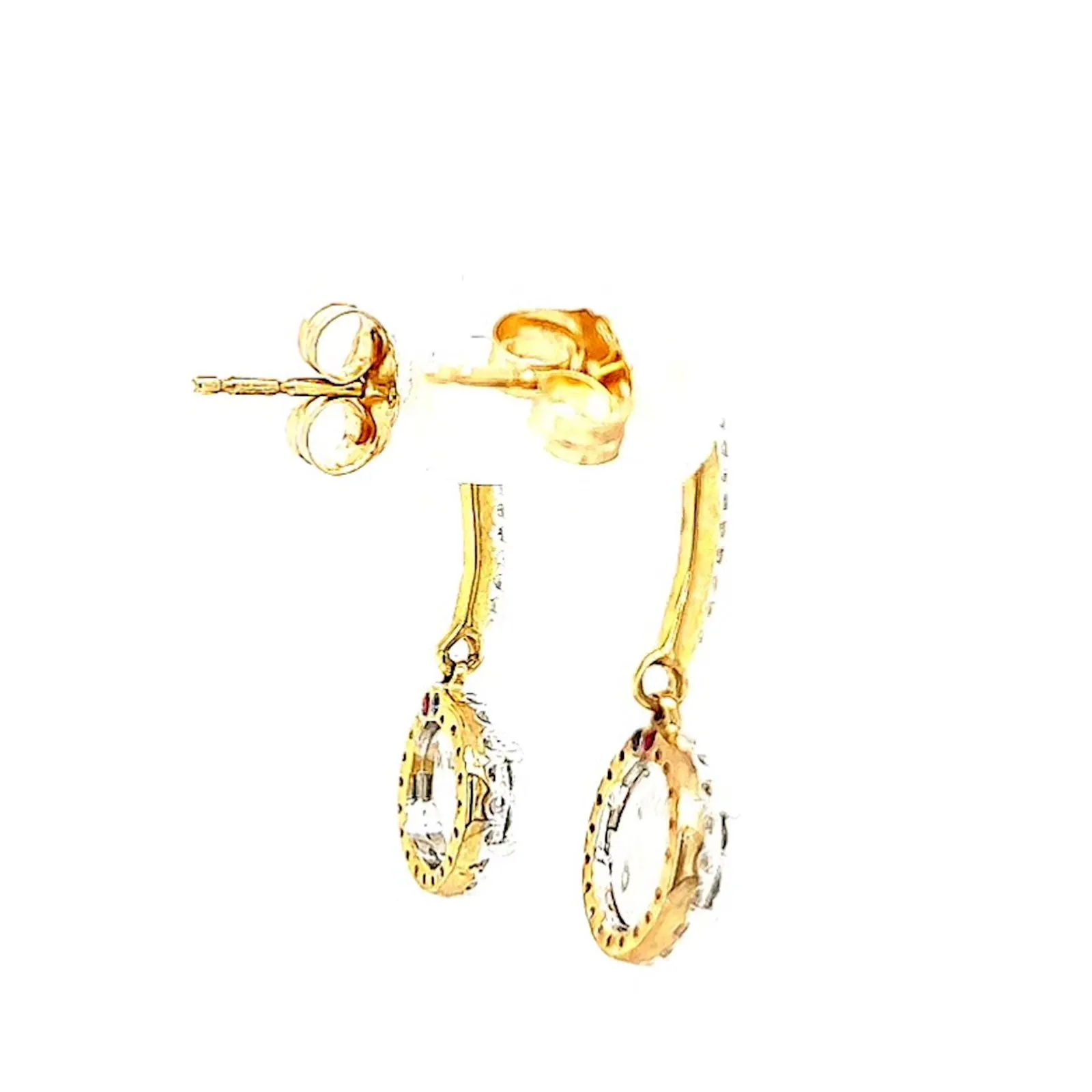 London 9ct Yellow Gold Round Brilliant Cut with 0.34 CARAT tw of Diamonds Drop Earrings