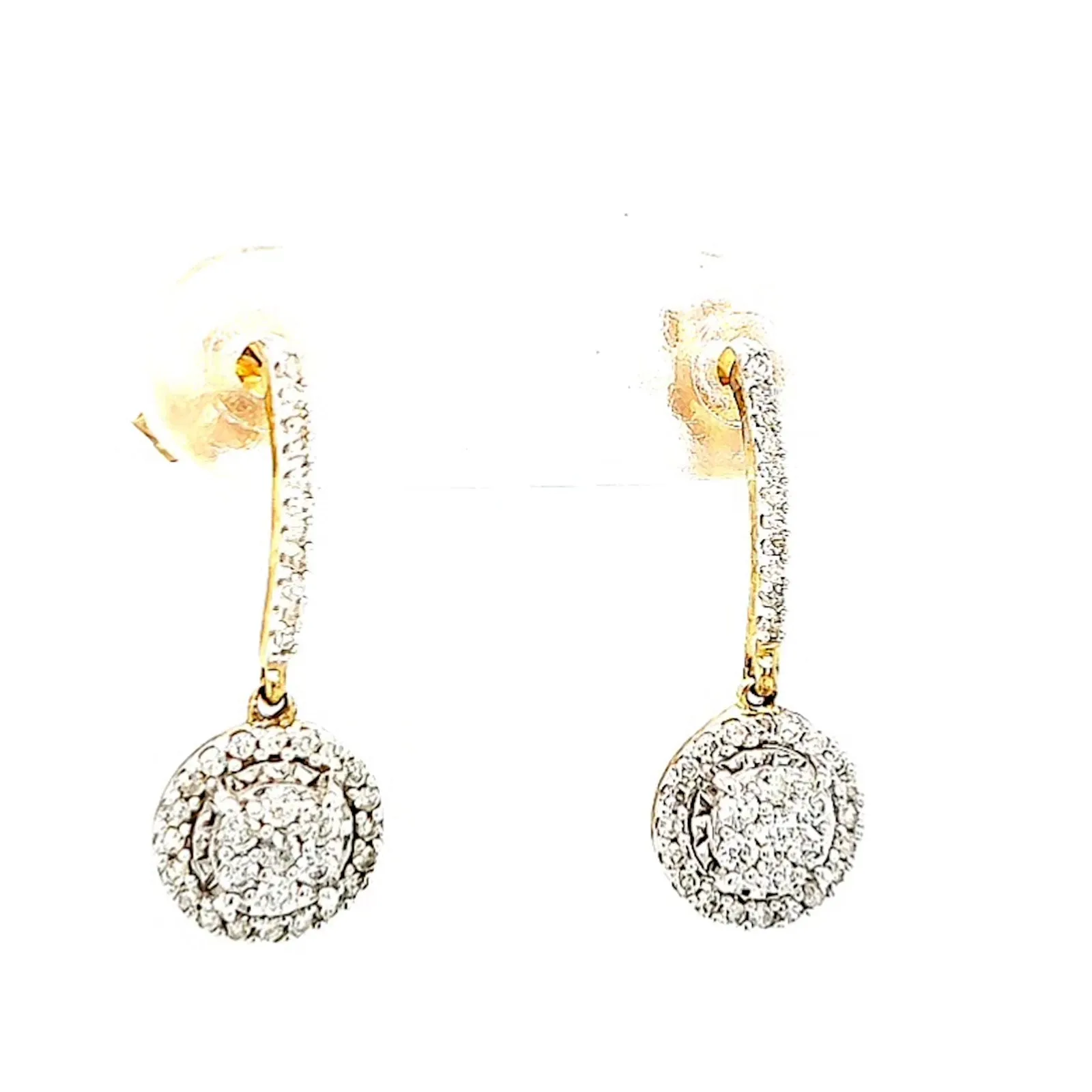 London 9ct Yellow Gold Round Brilliant Cut with 0.34 CARAT tw of Diamonds Drop Earrings