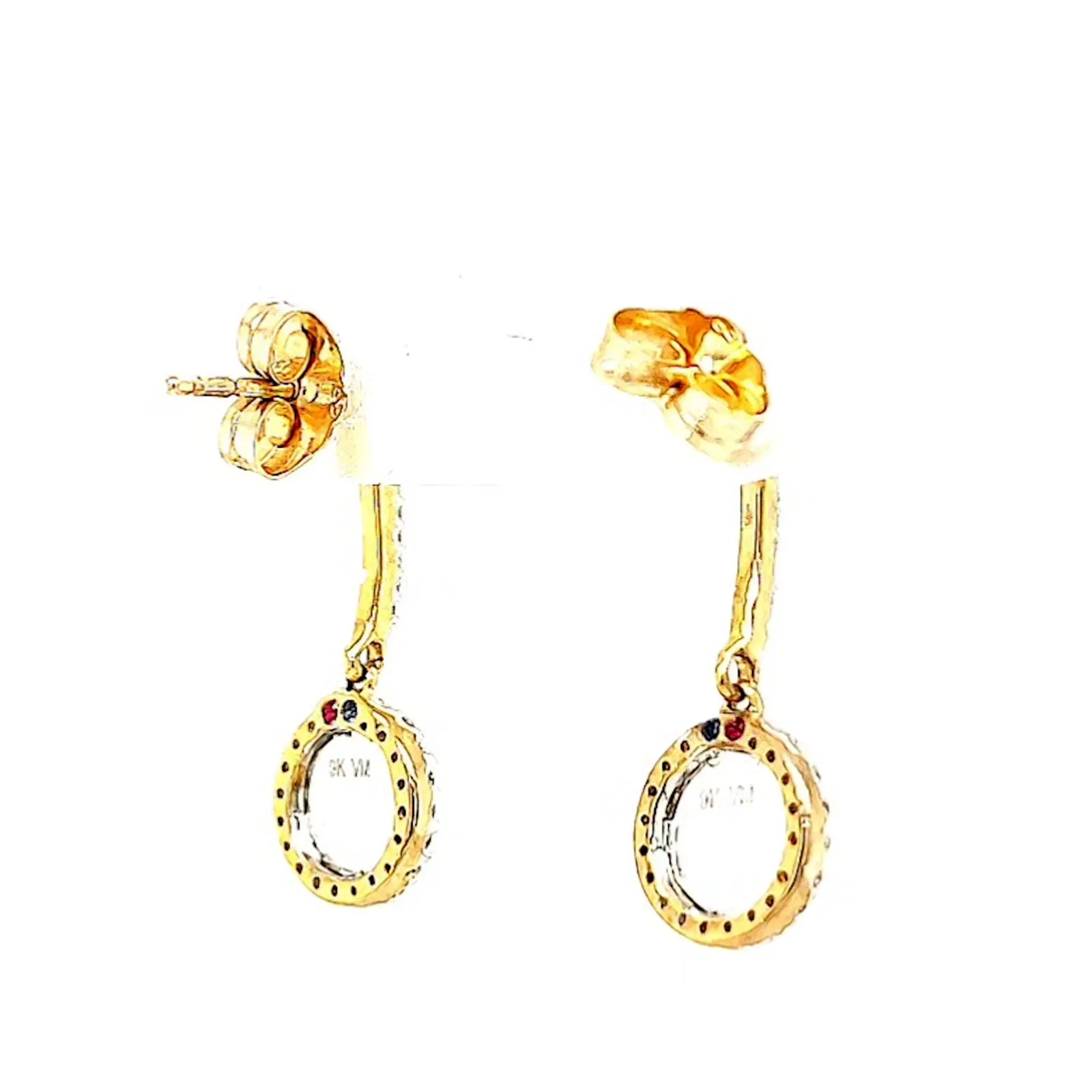 London 9ct Yellow Gold Round Brilliant Cut with 0.34 CARAT tw of Diamonds Drop Earrings