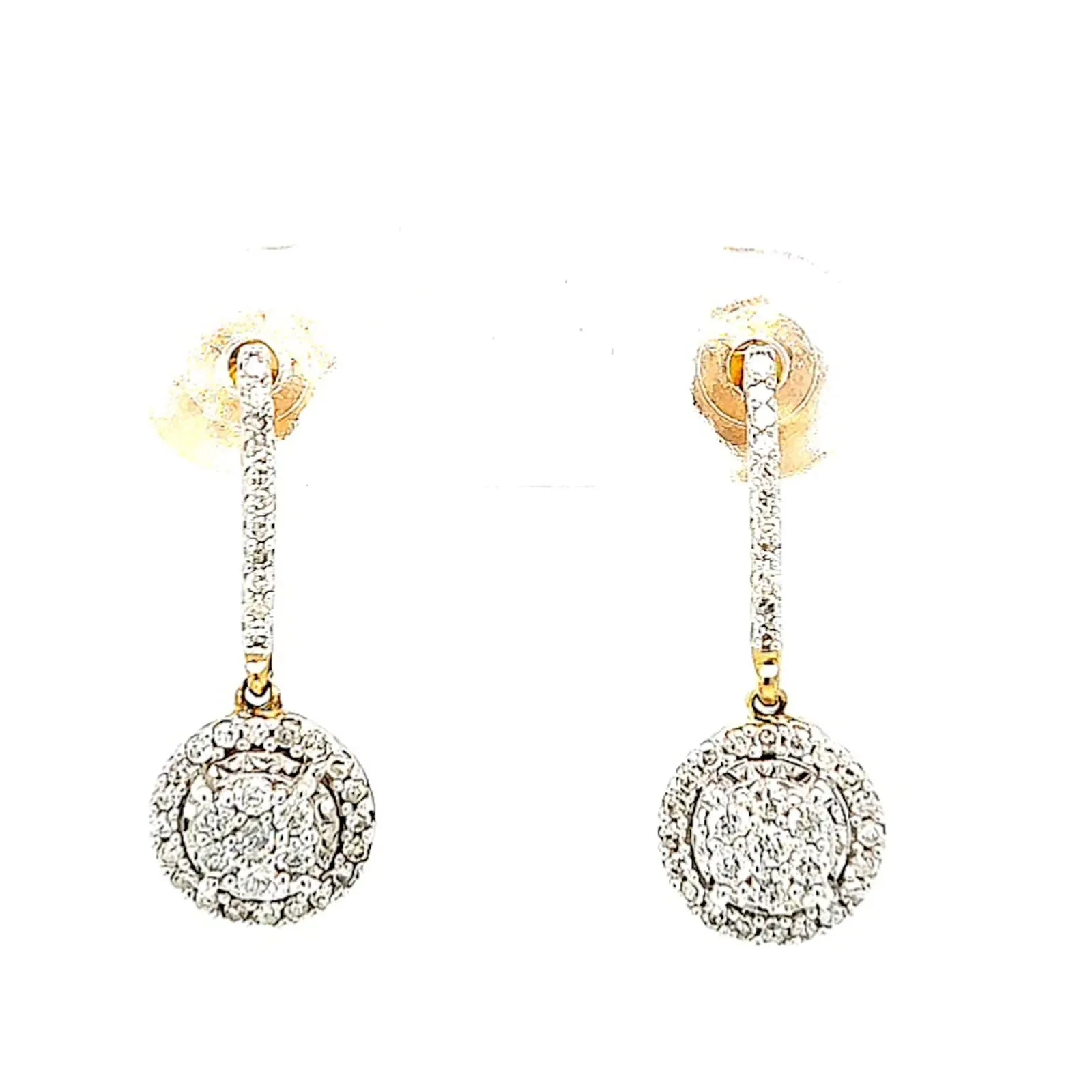 London 9ct Yellow Gold Round Brilliant Cut with 0.34 CARAT tw of Diamonds Drop Earrings