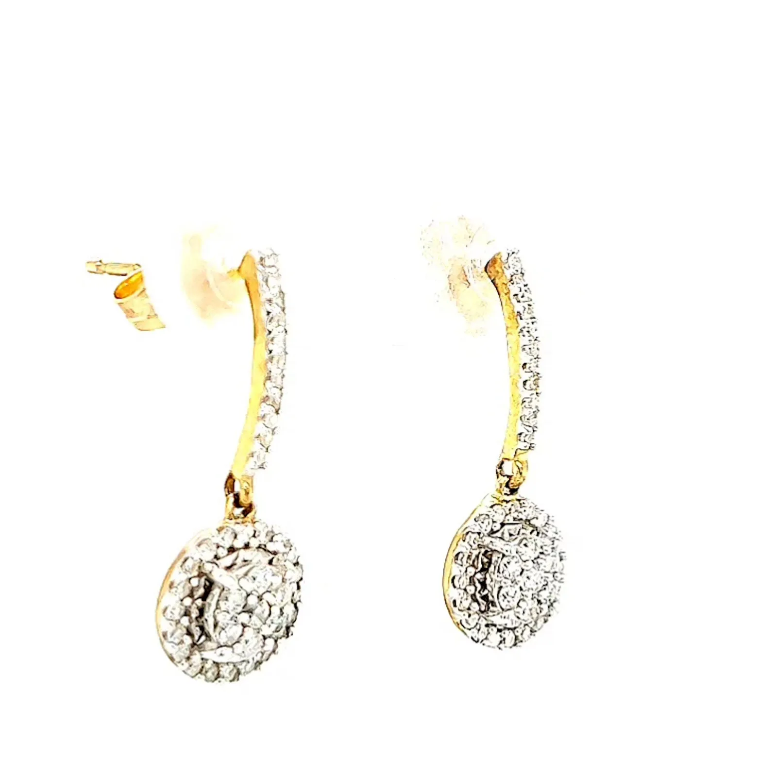 London 9ct Yellow Gold Round Brilliant Cut with 0.34 CARAT tw of Diamonds Drop Earrings