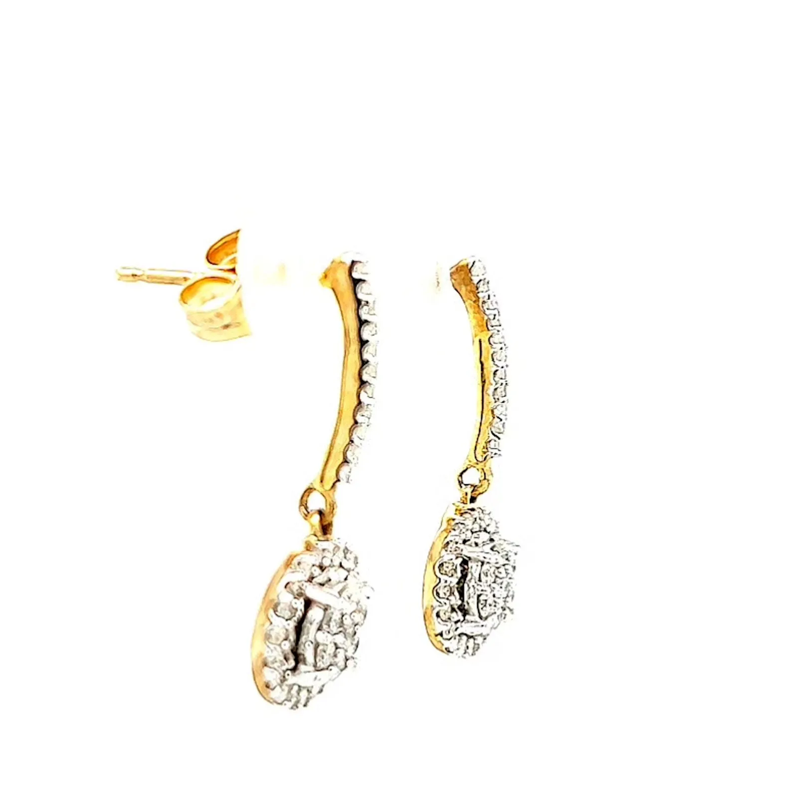 London 9ct Yellow Gold Round Brilliant Cut with 0.34 CARAT tw of Diamonds Drop Earrings