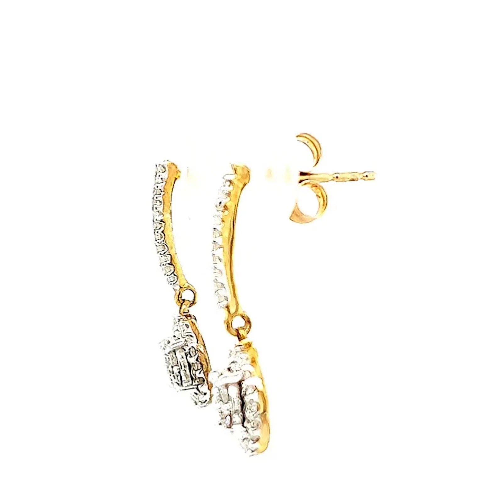 London 9ct Yellow Gold Round Brilliant Cut with 0.34 CARAT tw of Diamonds Drop Earrings