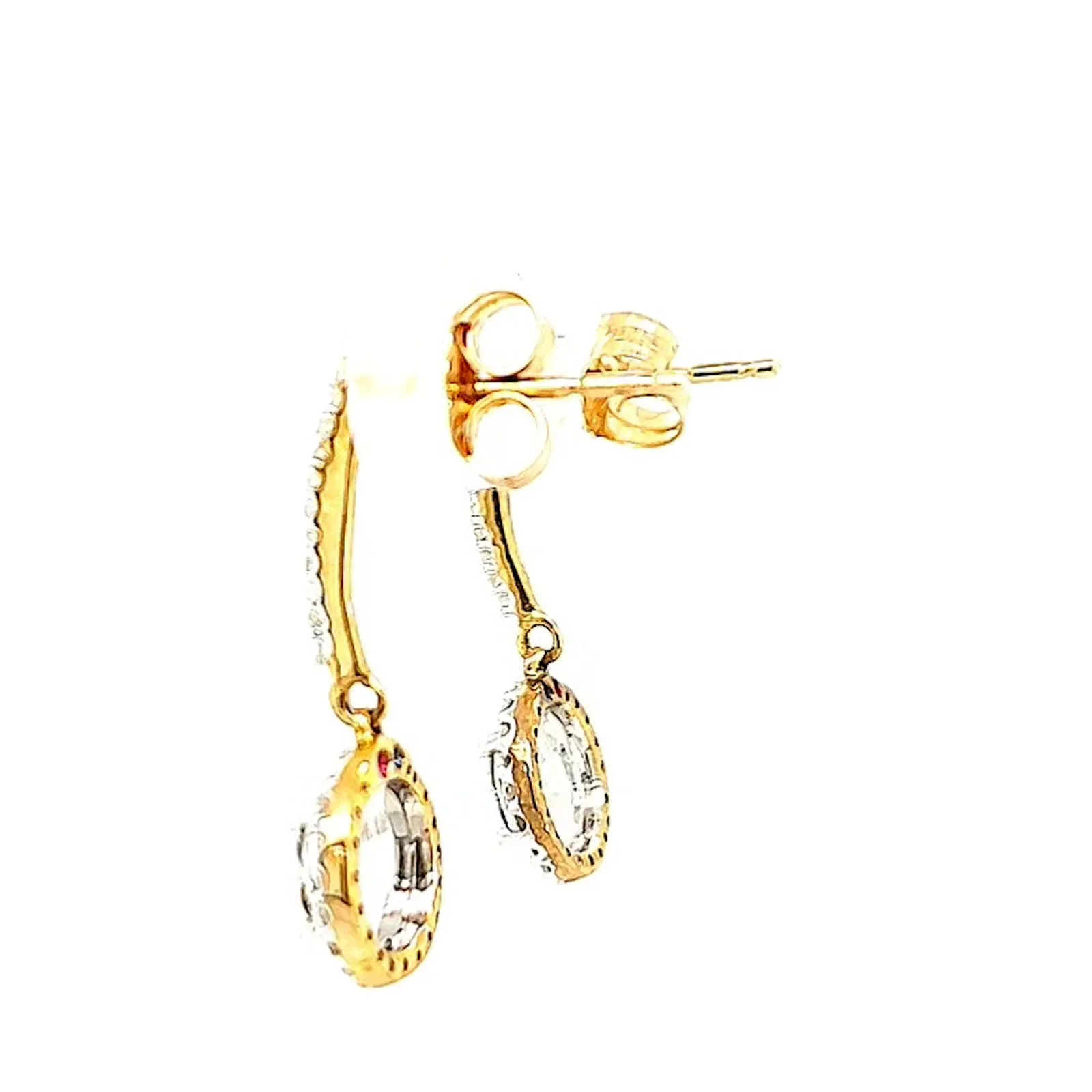 London 9ct Yellow Gold Round Brilliant Cut with 0.34 CARAT tw of Diamonds Drop Earrings