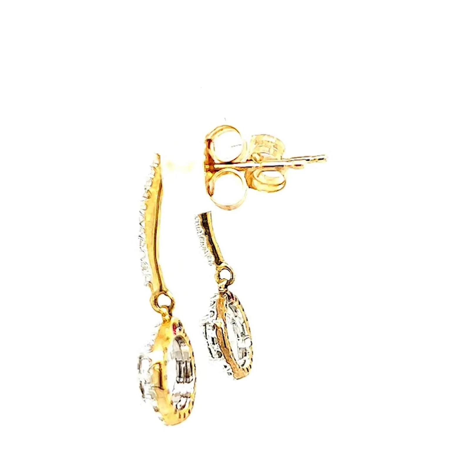 London 9ct Yellow Gold Round Brilliant Cut with 0.34 CARAT tw of Diamonds Drop Earrings