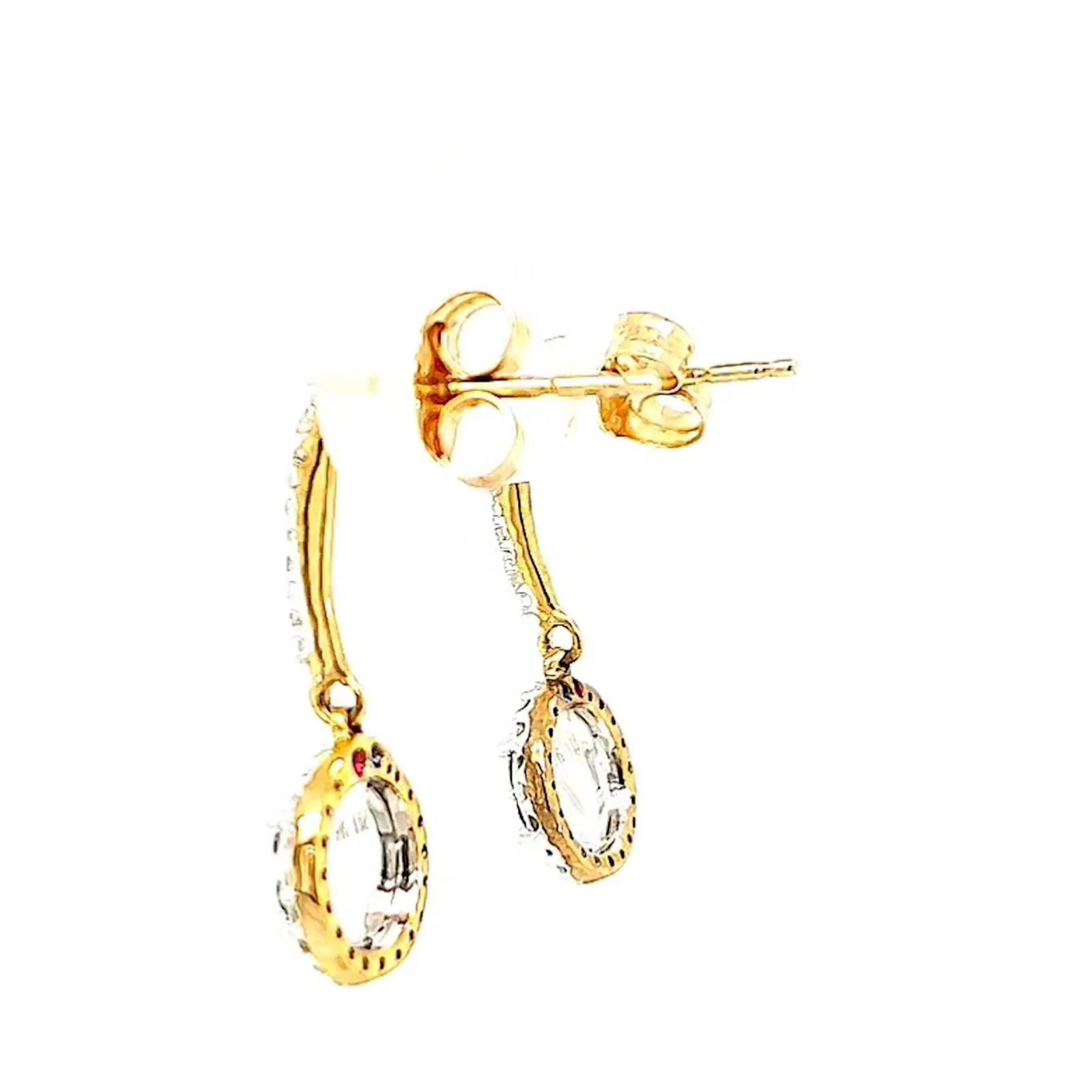 London 9ct Yellow Gold Round Brilliant Cut with 0.34 CARAT tw of Diamonds Drop Earrings