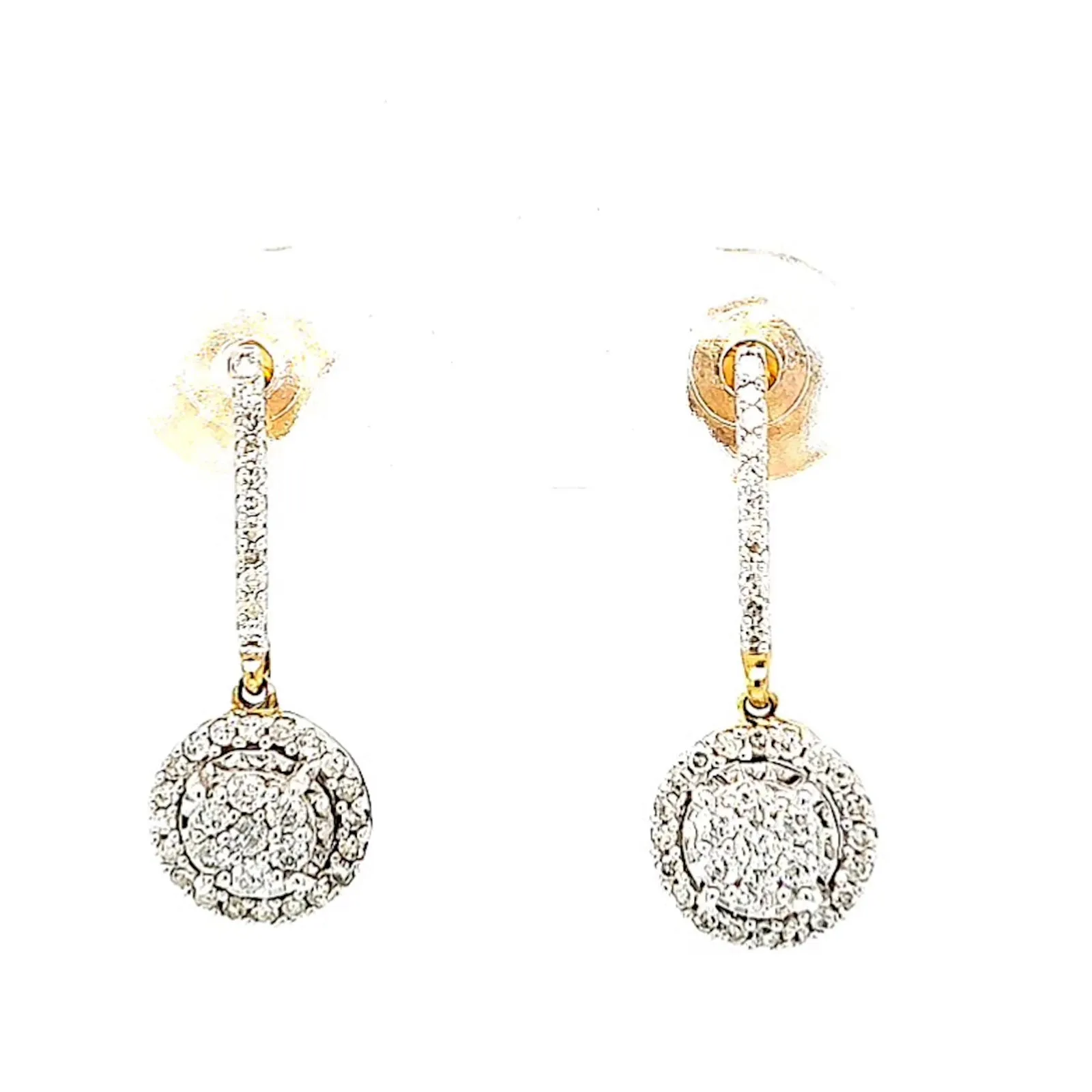 London 9ct Yellow Gold Round Brilliant Cut with 0.34 CARAT tw of Diamonds Drop Earrings