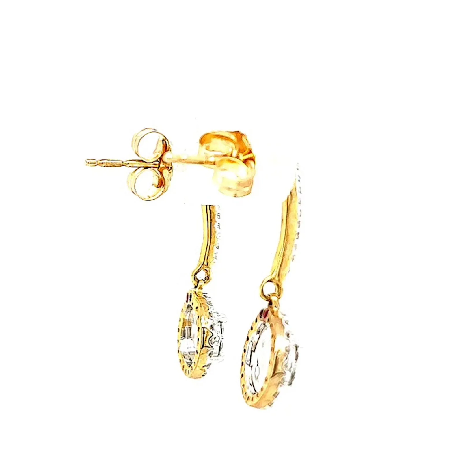 London 9ct Yellow Gold Round Brilliant Cut with 0.34 CARAT tw of Diamonds Drop Earrings