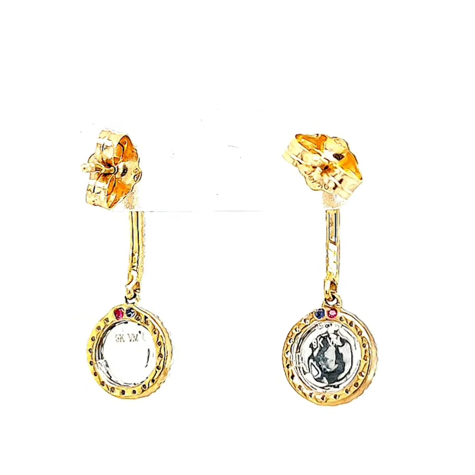 London 9ct Yellow Gold Round Brilliant Cut with 0.34 CARAT tw of Diamonds Drop Earrings