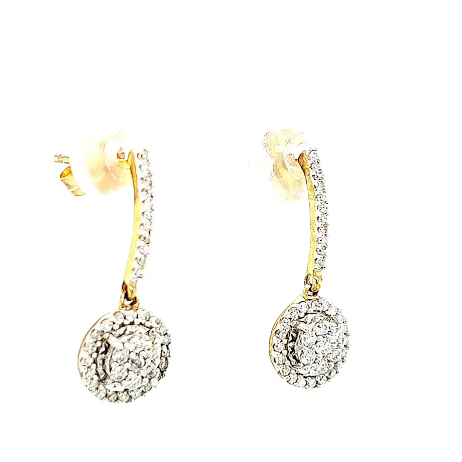 London 9ct Yellow Gold Round Brilliant Cut with 0.34 CARAT tw of Diamonds Drop Earrings