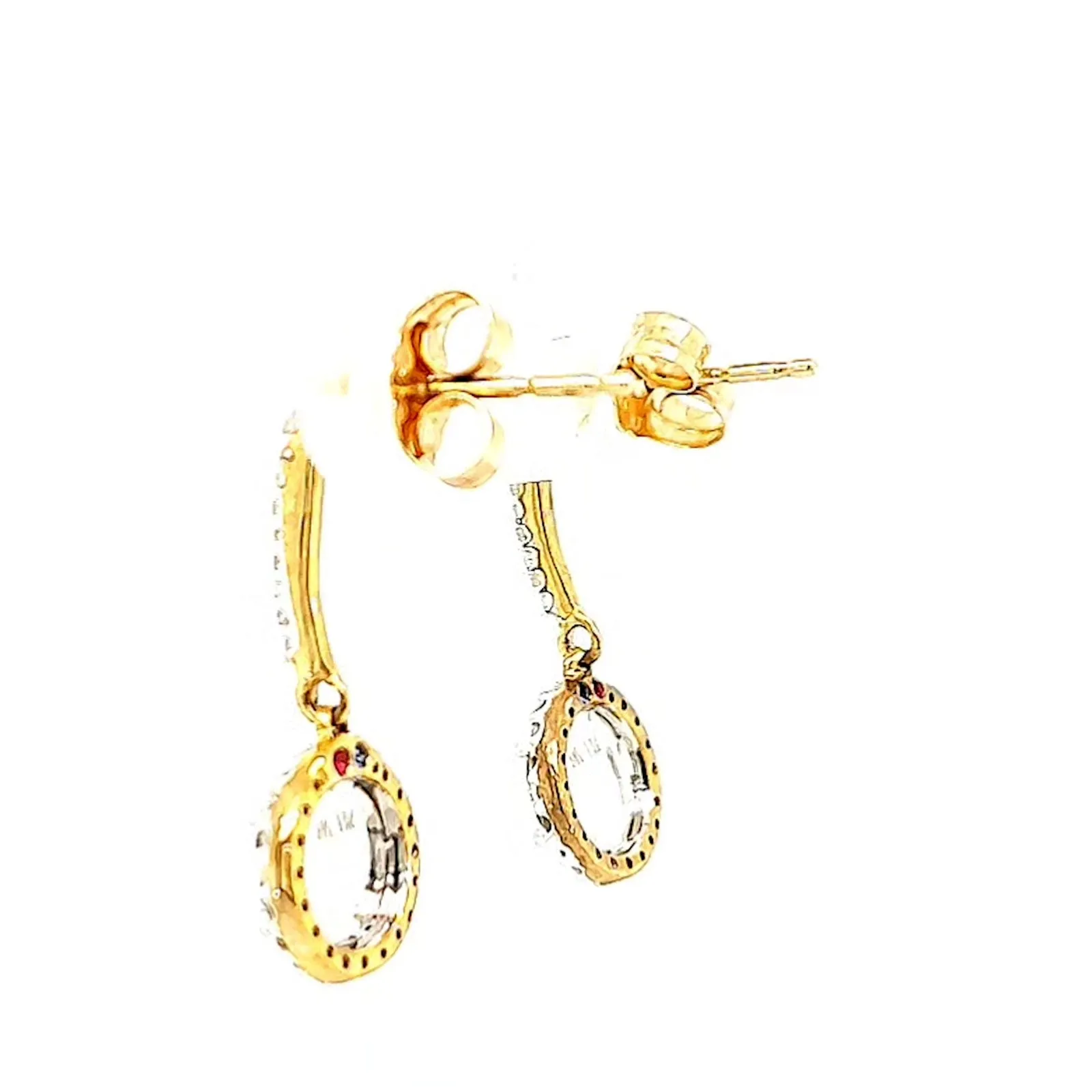 London 9ct Yellow Gold Round Brilliant Cut with 0.34 CARAT tw of Diamonds Drop Earrings