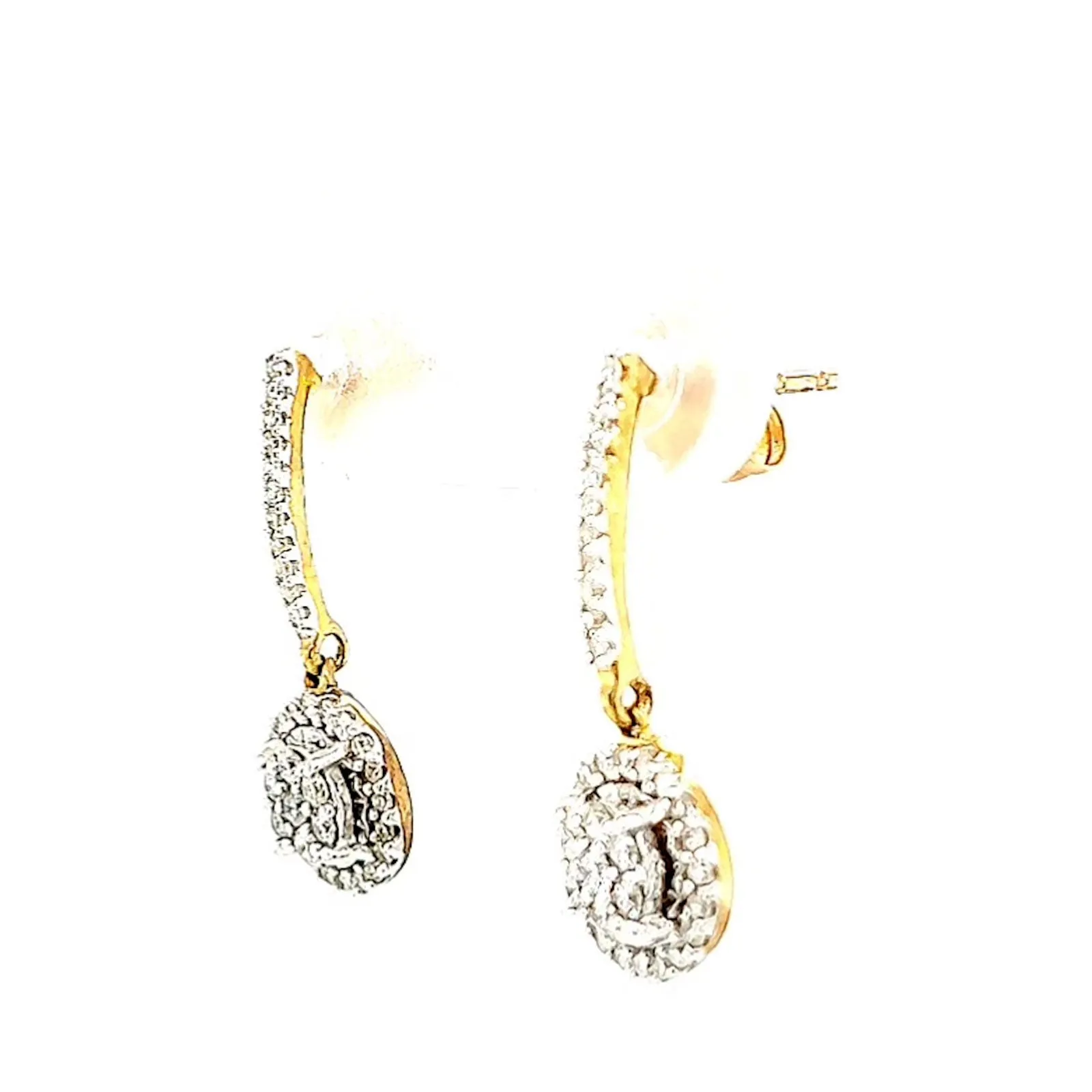 London 9ct Yellow Gold Round Brilliant Cut with 0.34 CARAT tw of Diamonds Drop Earrings