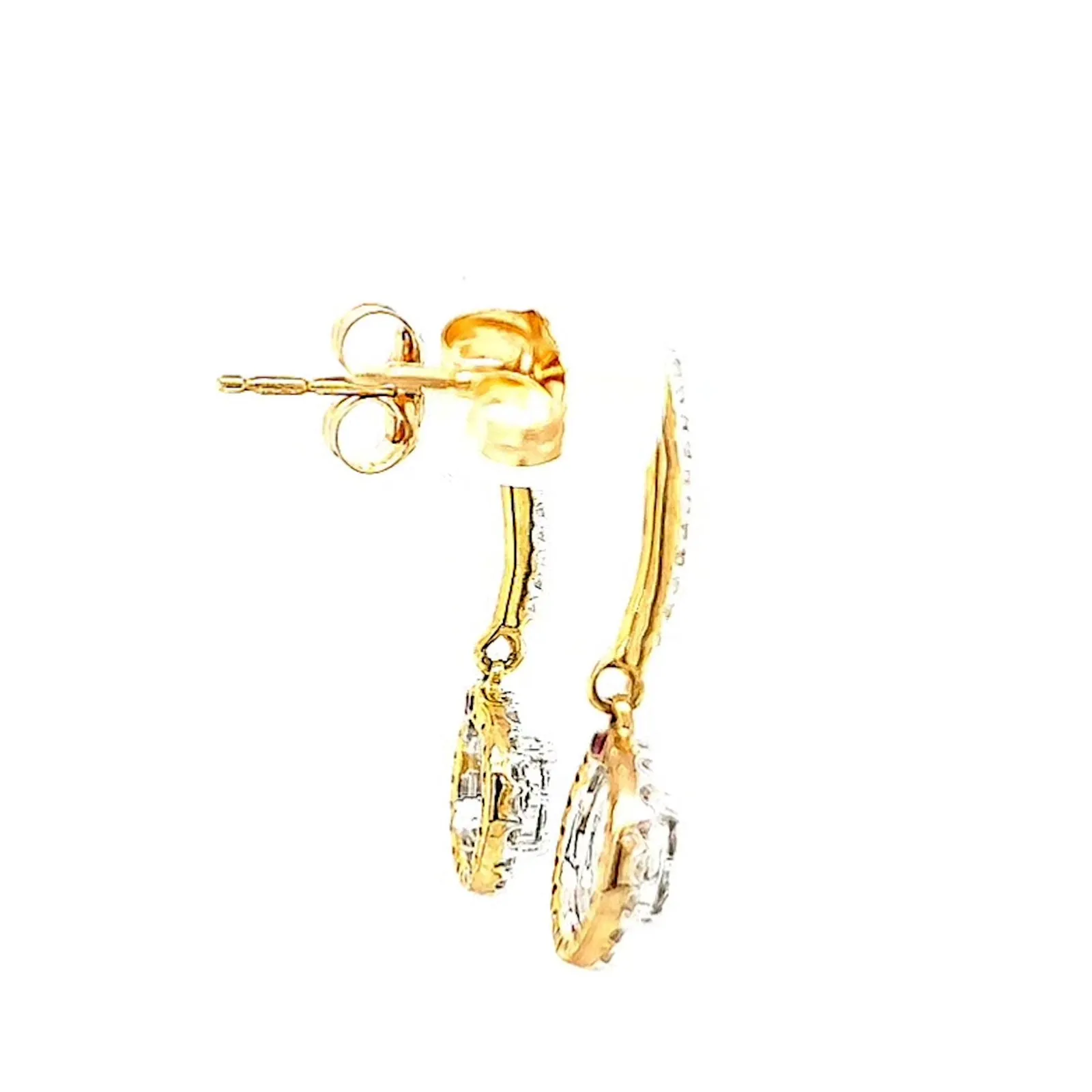 London 9ct Yellow Gold Round Brilliant Cut with 0.34 CARAT tw of Diamonds Drop Earrings