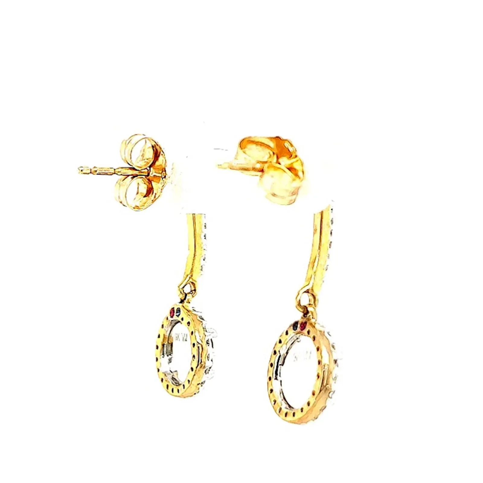 London 9ct Yellow Gold Round Brilliant Cut with 0.34 CARAT tw of Diamonds Drop Earrings