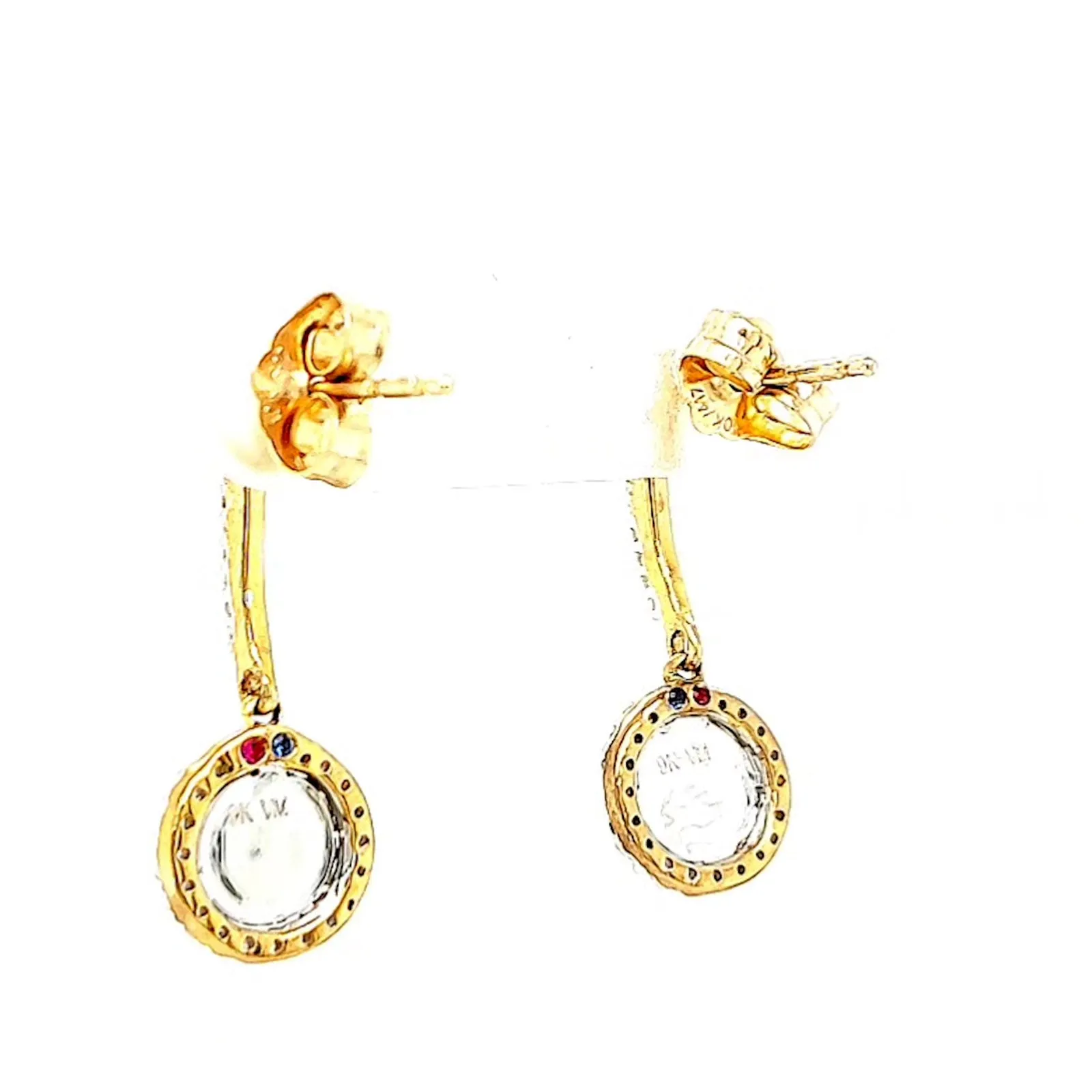 London 9ct Yellow Gold Round Brilliant Cut with 0.34 CARAT tw of Diamonds Drop Earrings