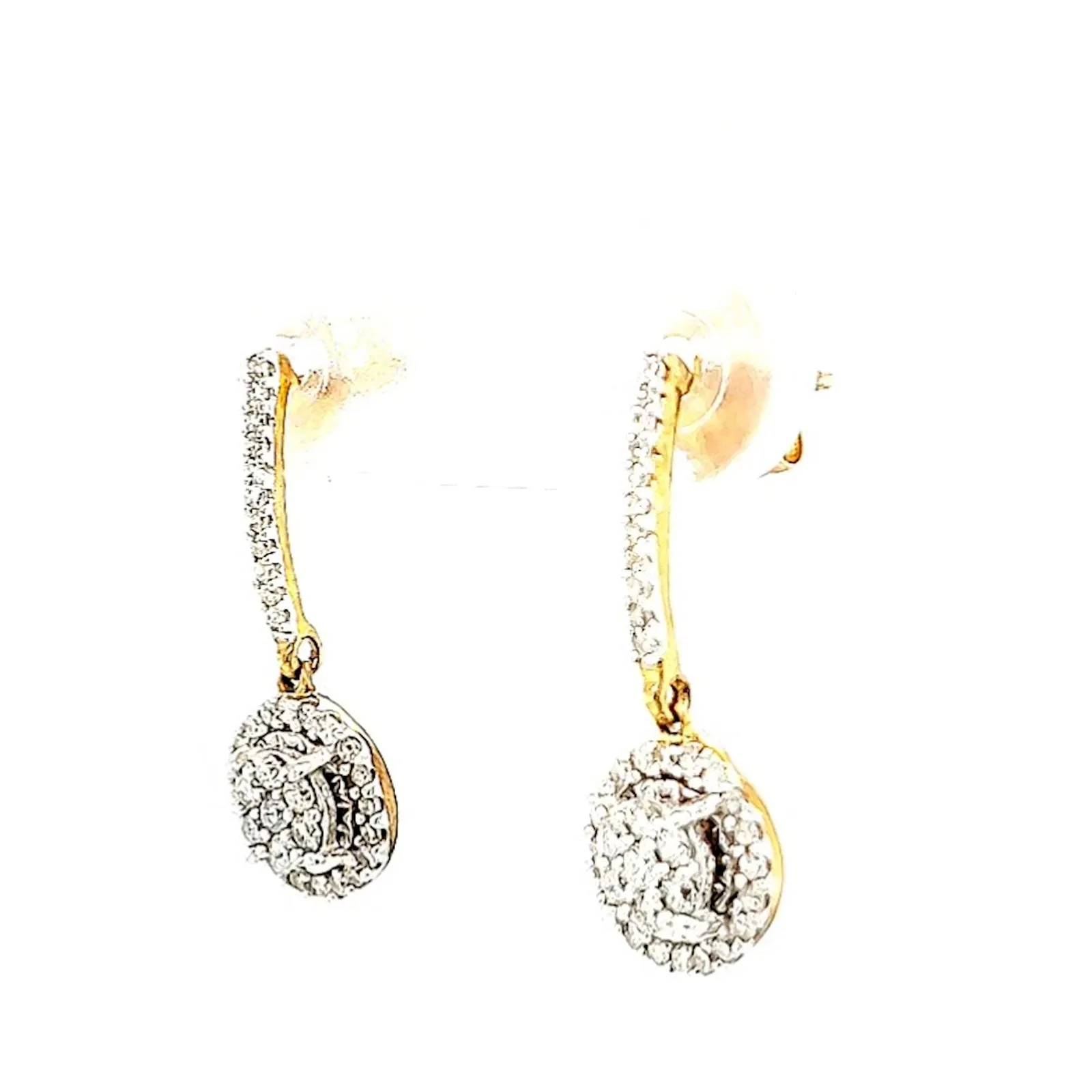 London 9ct Yellow Gold Round Brilliant Cut with 0.34 CARAT tw of Diamonds Drop Earrings