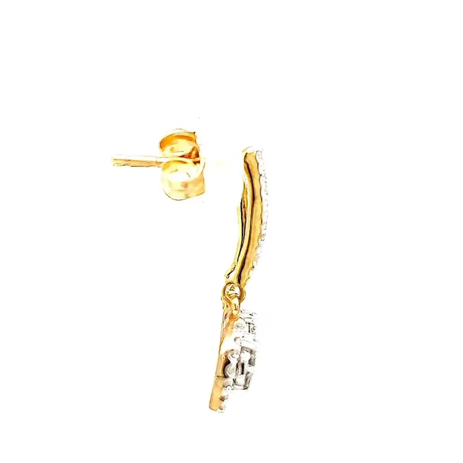 London 9ct Yellow Gold Round Brilliant Cut with 0.34 CARAT tw of Diamonds Drop Earrings