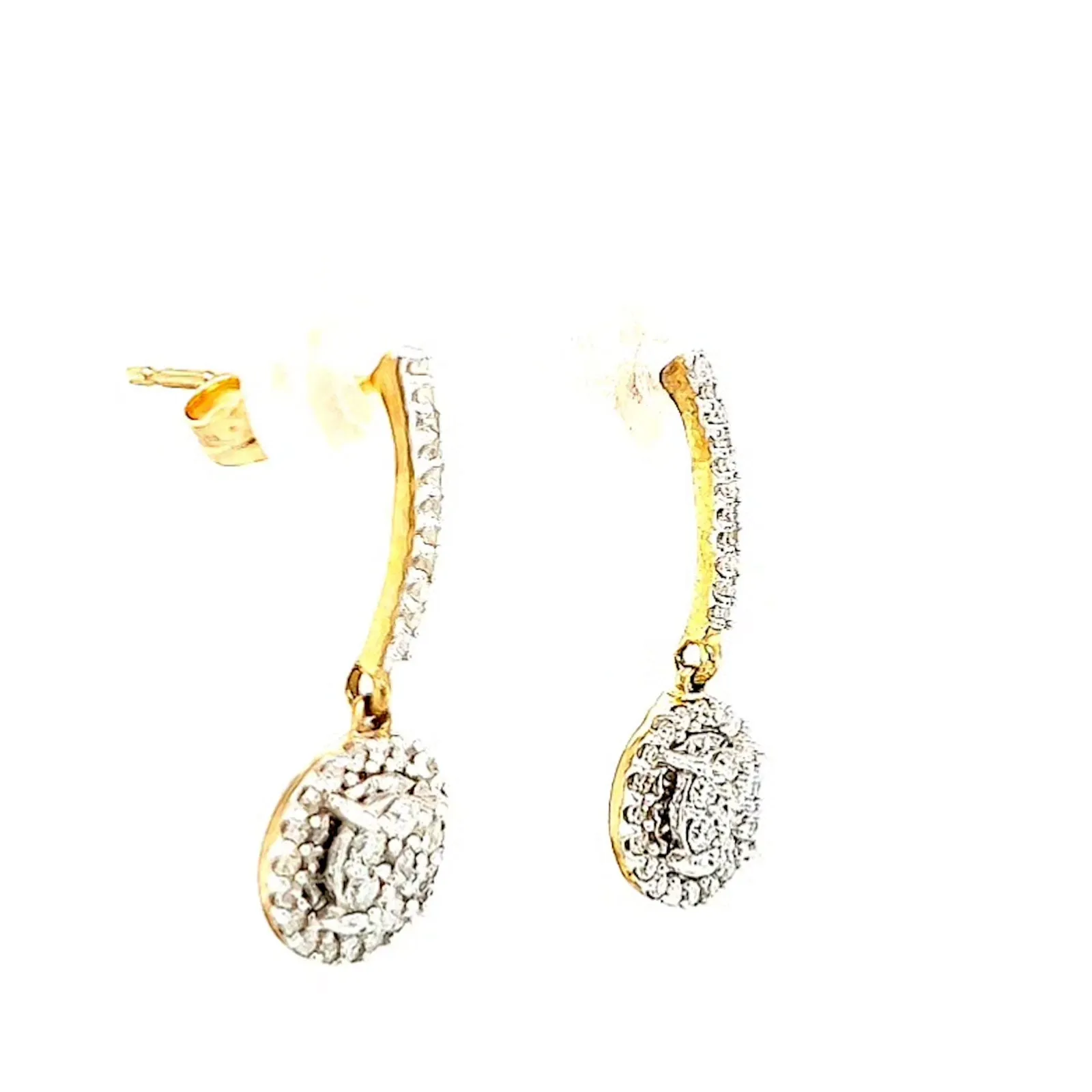 London 9ct Yellow Gold Round Brilliant Cut with 0.34 CARAT tw of Diamonds Drop Earrings