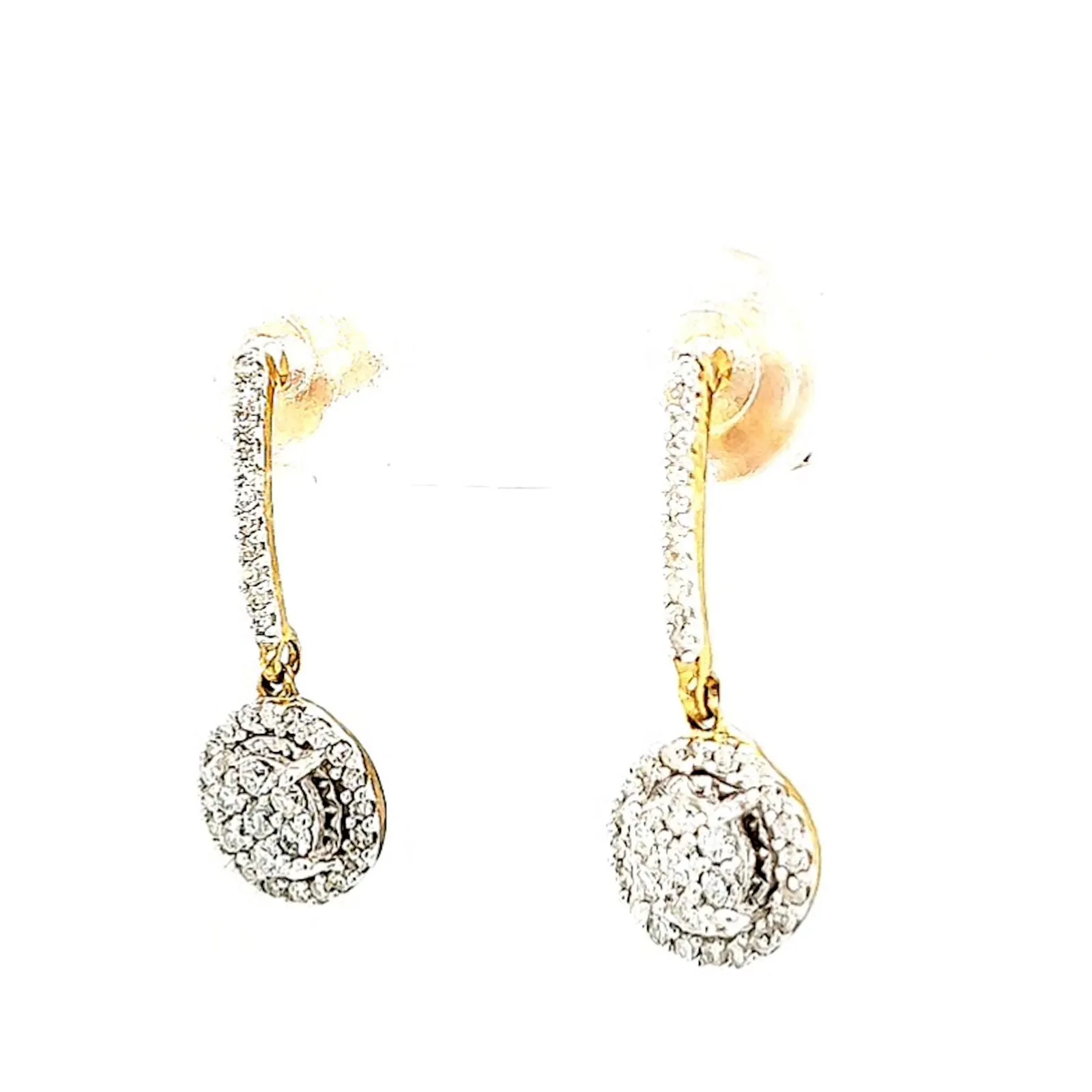 London 9ct Yellow Gold Round Brilliant Cut with 0.34 CARAT tw of Diamonds Drop Earrings